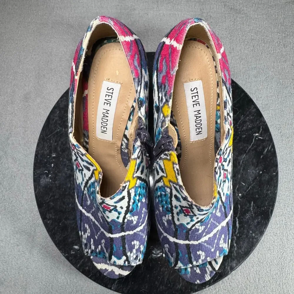 Steve Madden P-Rylan Wedge Heel Multicolor Women’s Size 7 US